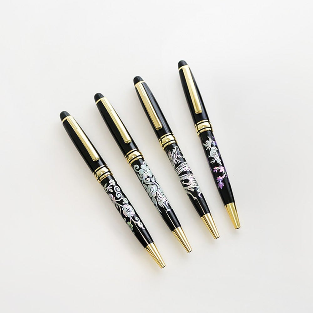 2-Piece Set: Gold Mother of Pearl Business Card Case N Mother of Pearl Pen