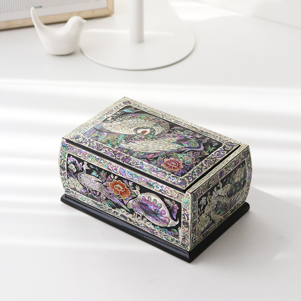Najeonchilgi Peacock Flower Multi Purpose Jewelry Box (Master Artisan Kim Young-man)