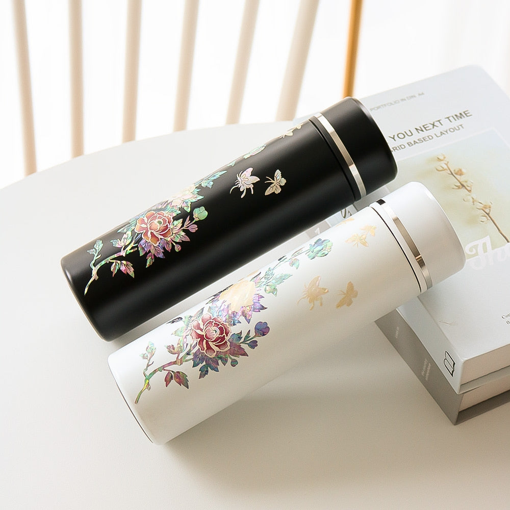 Najeonchilgi Painted Peony Stainless Steel Mother of Pearl Tumbler 500ml