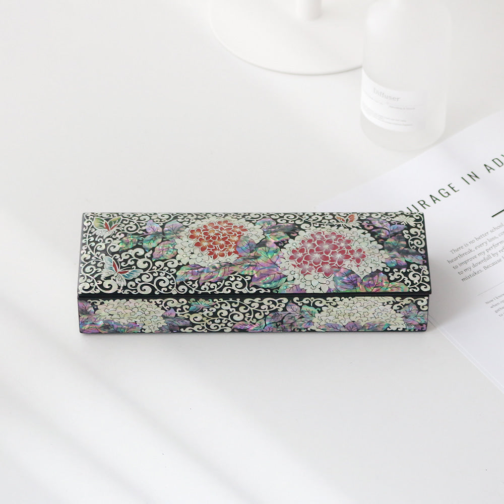 2-Piece Set: Premium Najeon Hydrangea Business Card Pen Case Set (Master Artisan Jang Tae-bok)