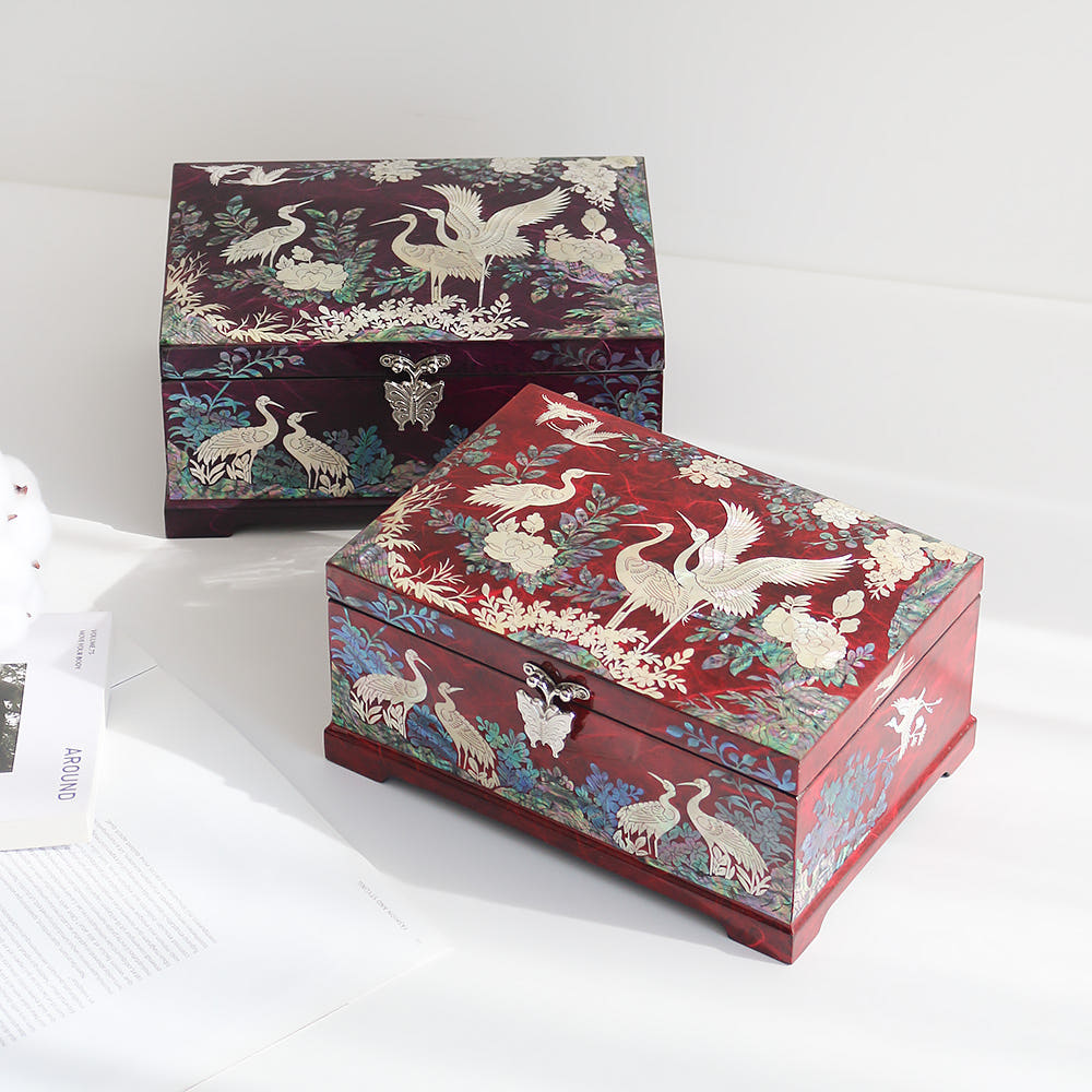 Najeonchilgi 2-Tier Mother of Pearl Jewelry Box Ring Yedan Wedding Gift Box