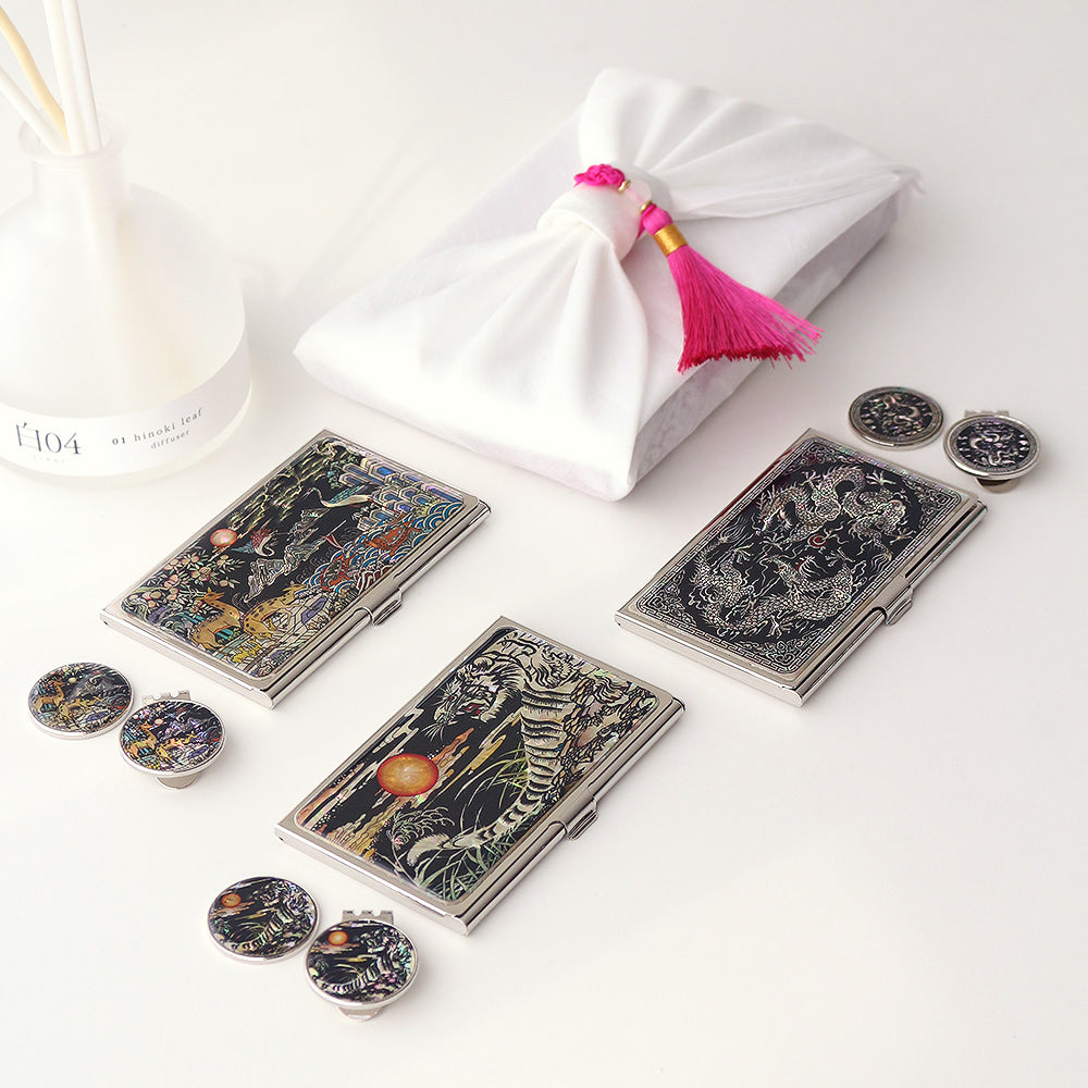 2-Piece Set: Business Card Case Golf Ball Marker K(Traditional)
