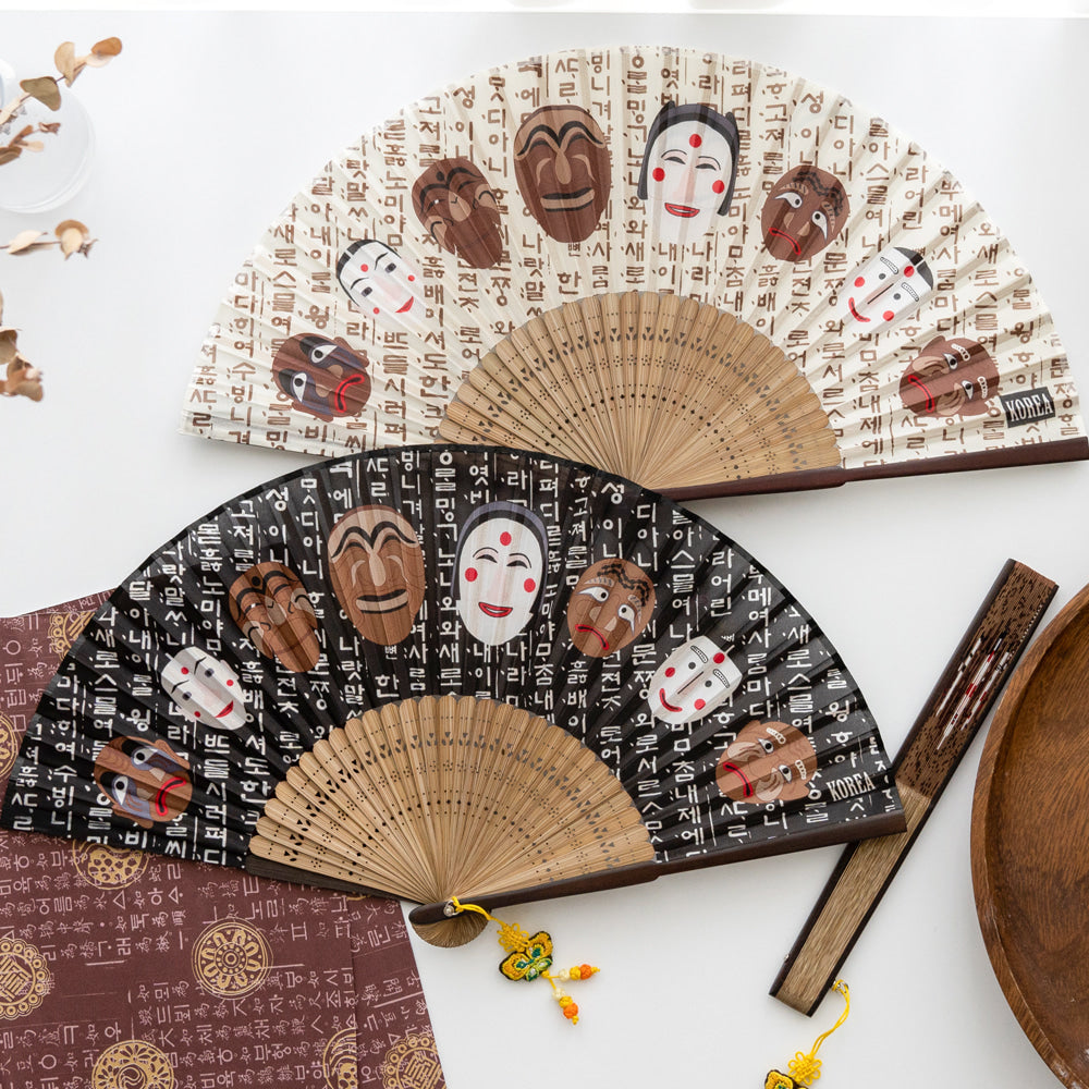 Large Silk & Ramie Hand Fan - FN0001
