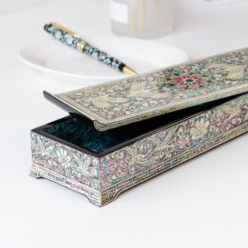 Premium Najeon Flower Arabesque Seonbi Scholar Scholar's Pen Case