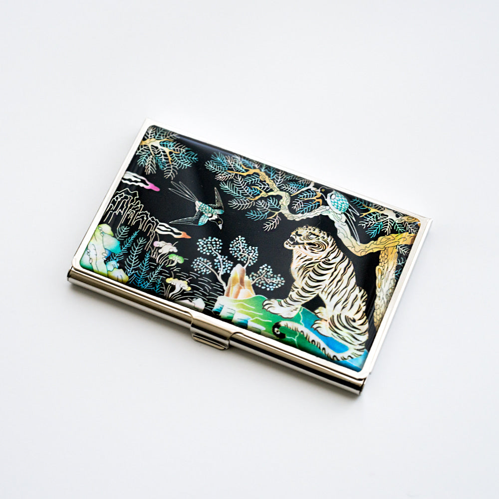 Large Najeon Chilgi Mother of Pearl Business Card Case — Dragon - OF0082