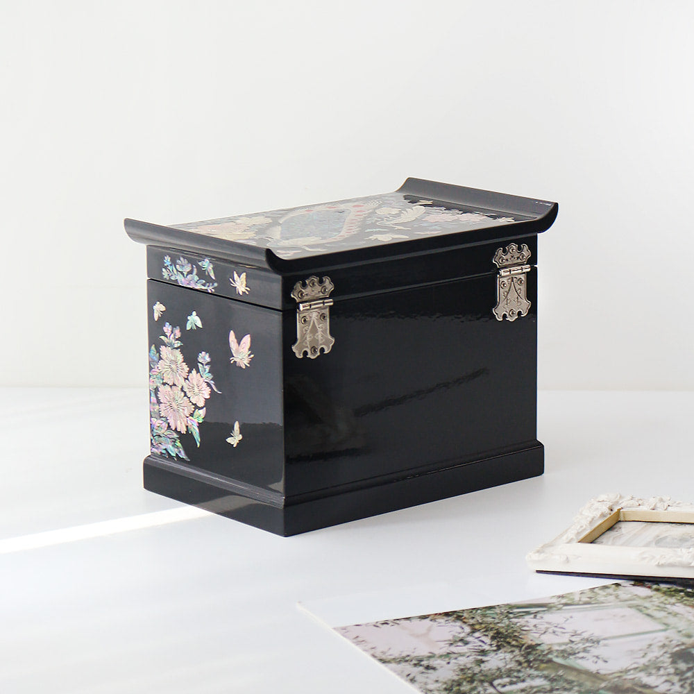 Najeonchilgi Peacock Flower 4-Tier Drawer Mother of Pearl Jewelry Box (Medium)