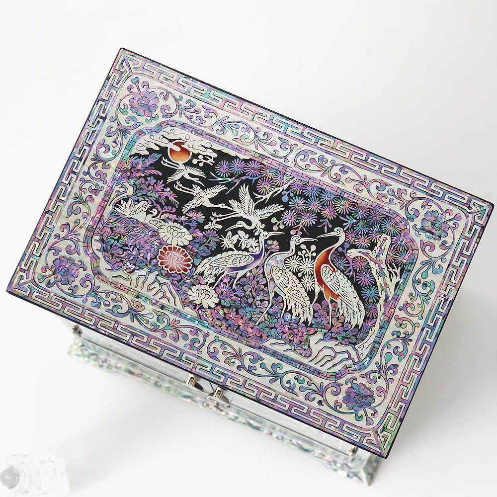 Najeonchilgi Ten Symbols of Longevity Drawer Mother of Pearl Jewelry Box (Large)
