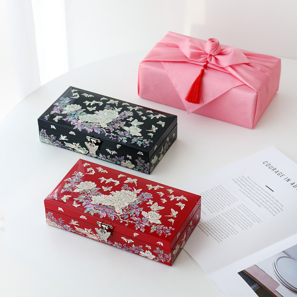 Najeonchilgi 1-Tier Peony & Butterfly Yedan Jewelry Box H, 23 cm