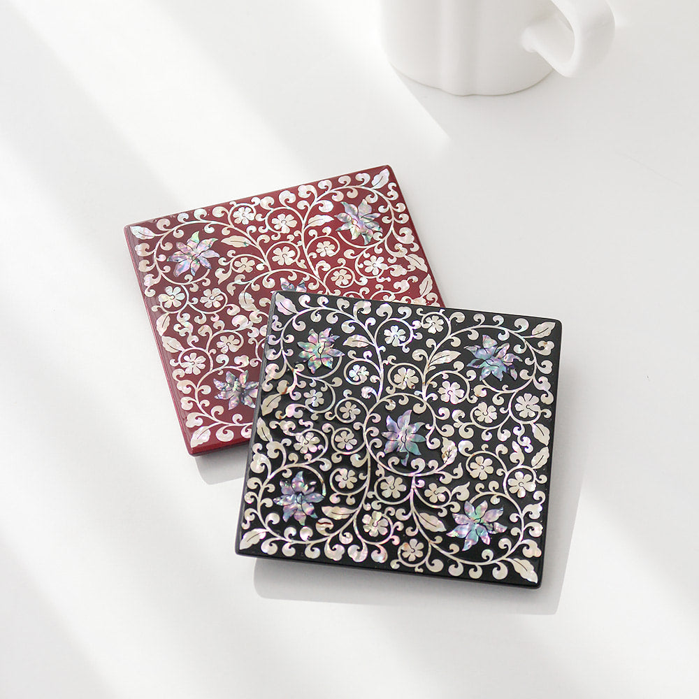 Najeonchilgi Square Mother of Pearl Coaster (Arabesque)