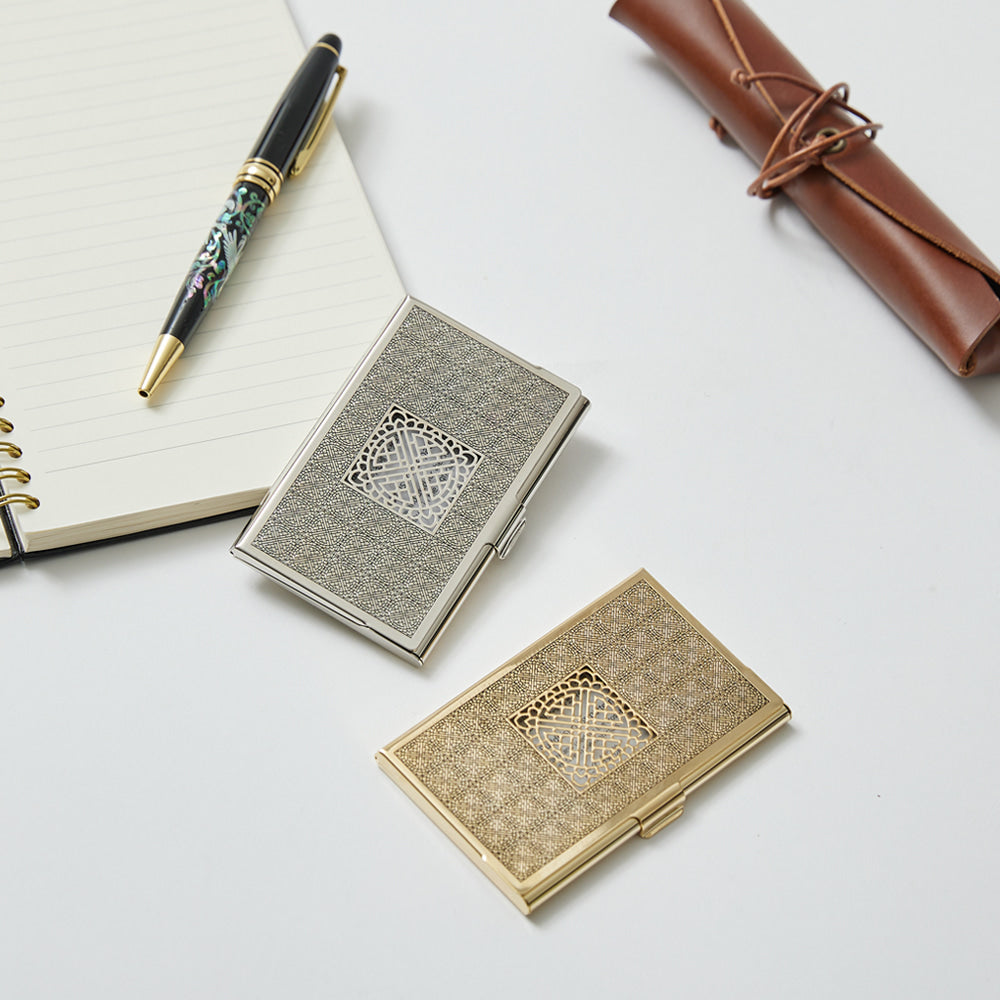Medium Metal Business Card Case (Gold) - OF0134