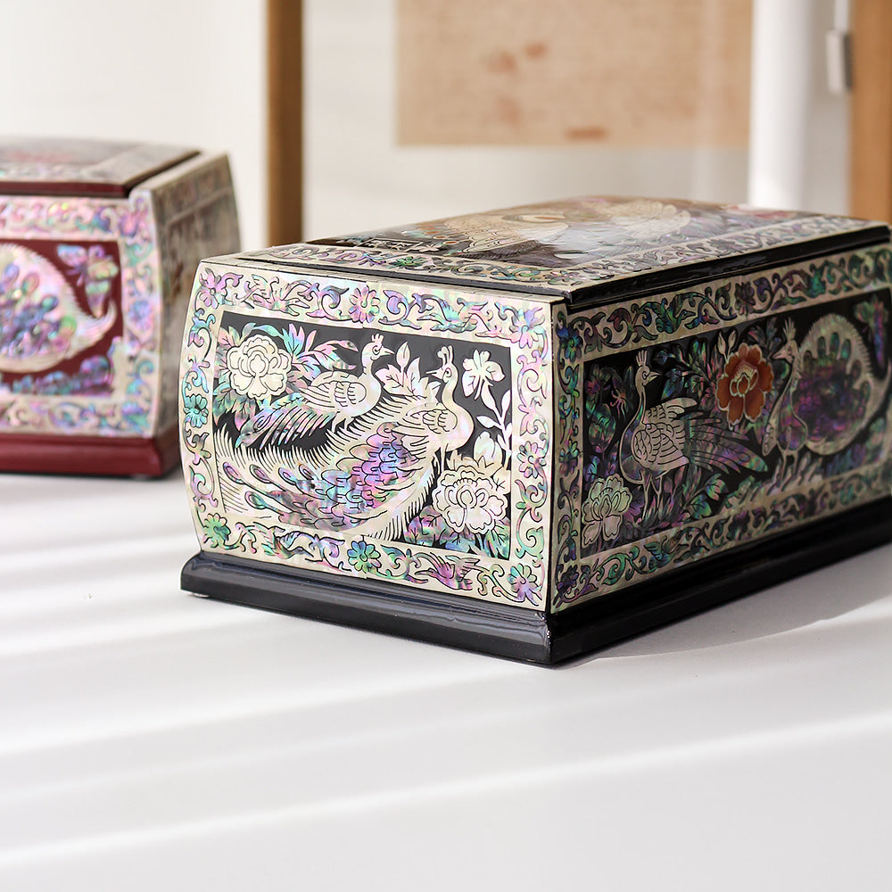 Najeonchilgi Peacock Flower Multi Purpose Jewelry Box (Master Artisan Kim Young-man)
