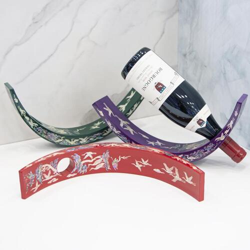 Mother of Pearl Wine Bottle Holder — Najeon Chilgi Lacquerware (Free Bojagi Wrap) - DE0122