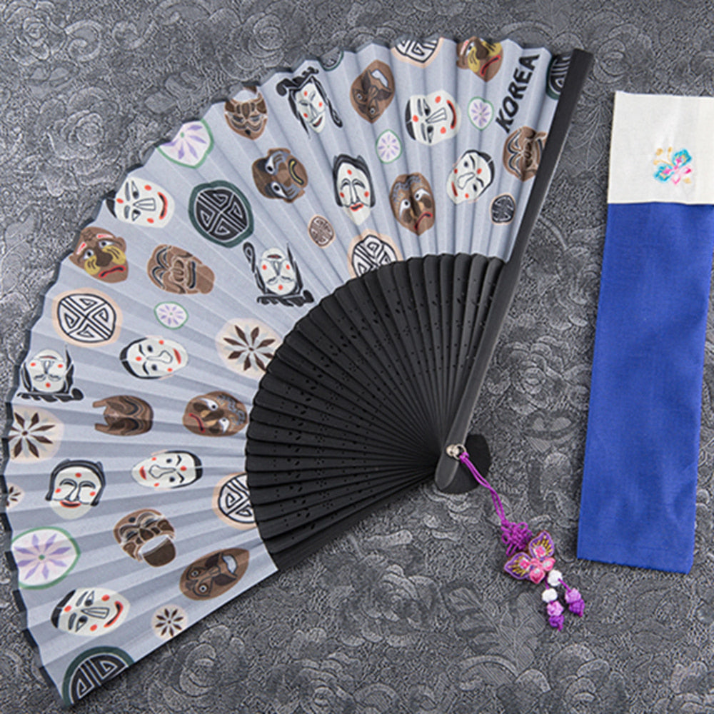 Large Silk & Ramie Hand Fan - FN0001