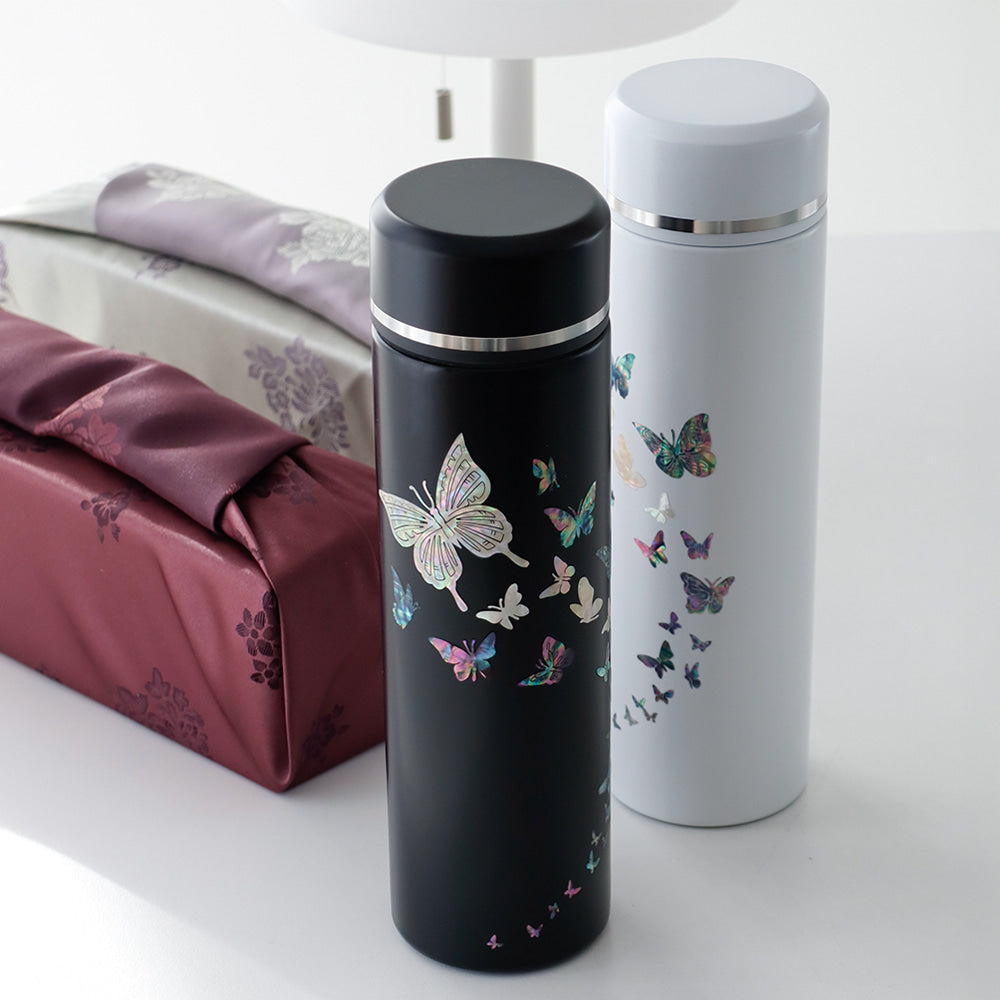 Najeonchilgi Modern Butterfly Stainless Steel Mother of Pearl Tumbler 500ml