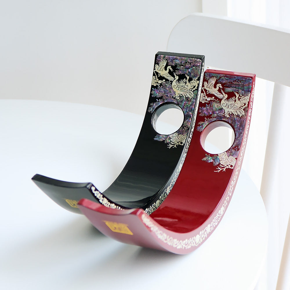 Premium Najeonchilgi Mother of Pearl Wine Holder Deluxe (Crane) (Master Artisan Jang Tae-bok)