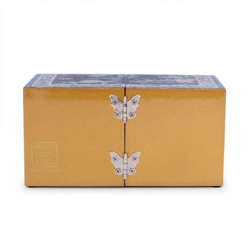 Gold Double Lidded Mother of Pearl Jewelry Box (Medium) - Oh Myung - Ho