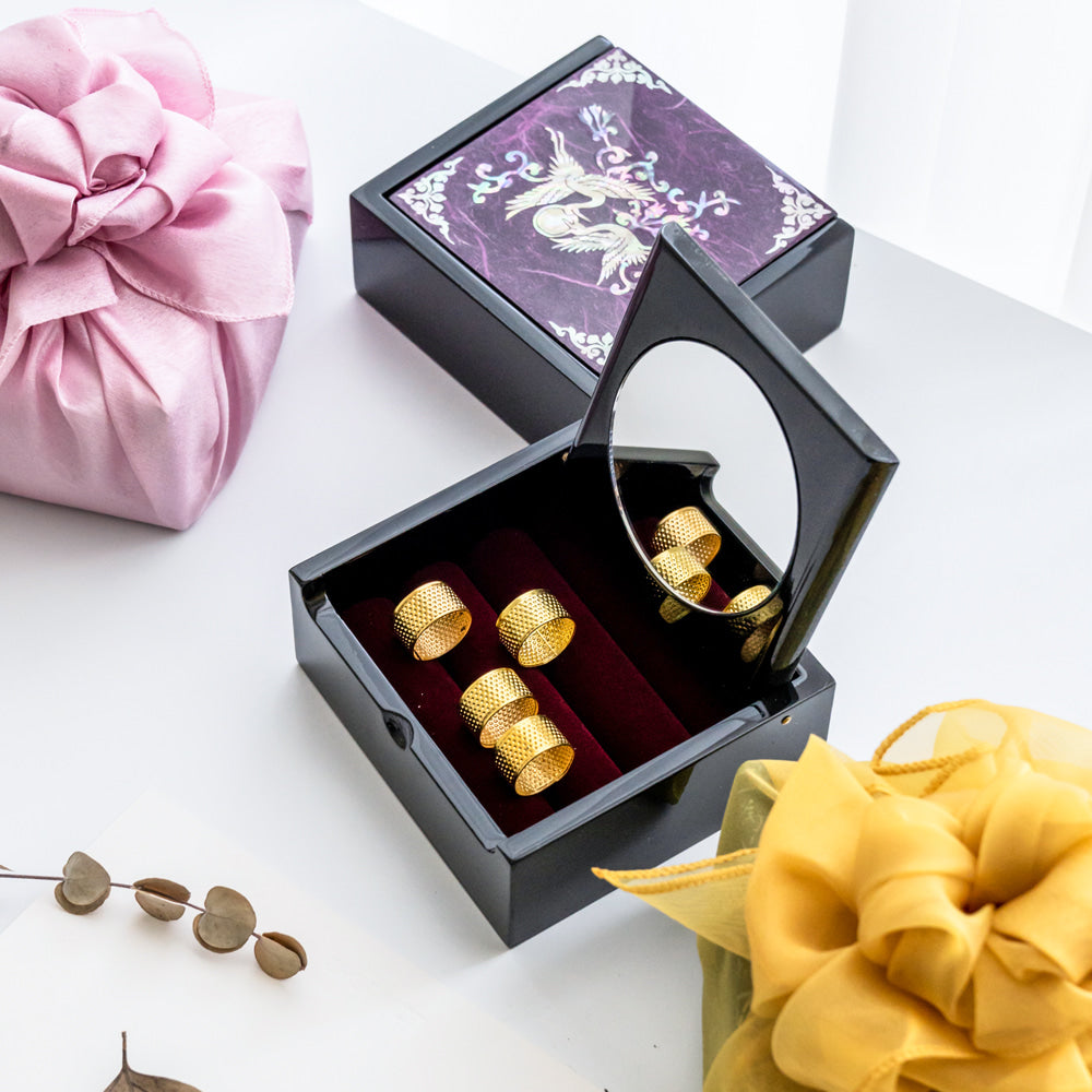 Hanji Mini Ring Storage Mother of Pearl Jewelry Box