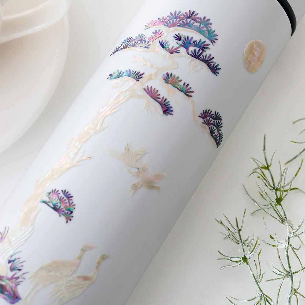 Najeonchilgi Longevity Crane Stainless Steel Mother of Pearl Tumbler 500ml