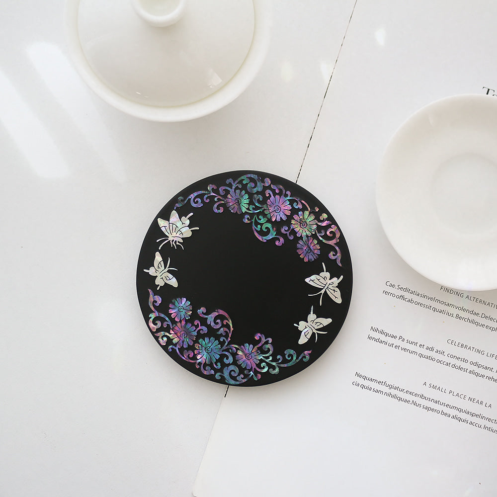 Najeonchilgi Round Mother of Pearl Coaster 1p