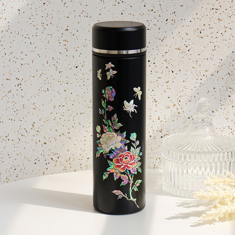 Najeonchilgi Painted Peony Stainless Steel Mother of Pearl Tumbler 500ml