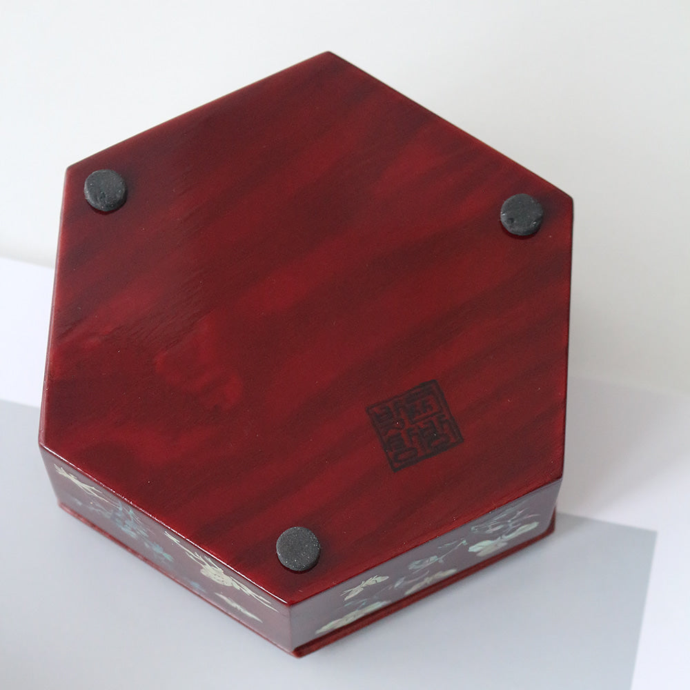Premium Najeon Stacked Box Hexagonal Multi Purpose Box (Chochungdo) (Najeonchilgi) (Master Artisan Park Jin-seop)