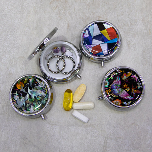 Portable Mother of Pearl Pill Case, Portable Jewelry Case (Large Size, Small Size)