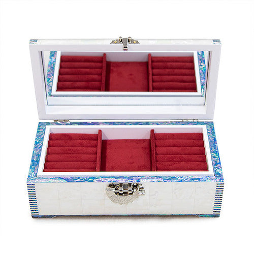 White Pearl Rounded 2-Tier Najeonchilgi Jewelry Box, 24 cm by Park In-ho