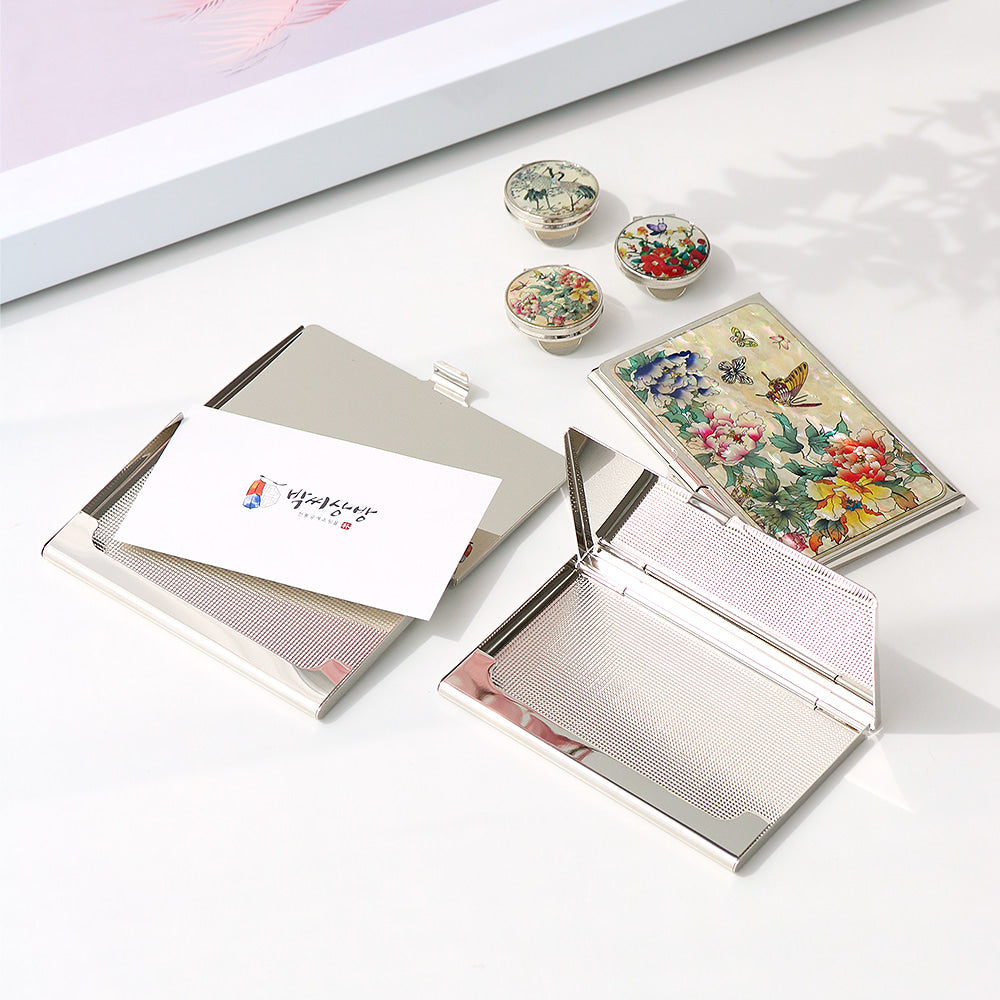 2-Piece Set: Business Card Case Golf Ball Marker K(Flower)
