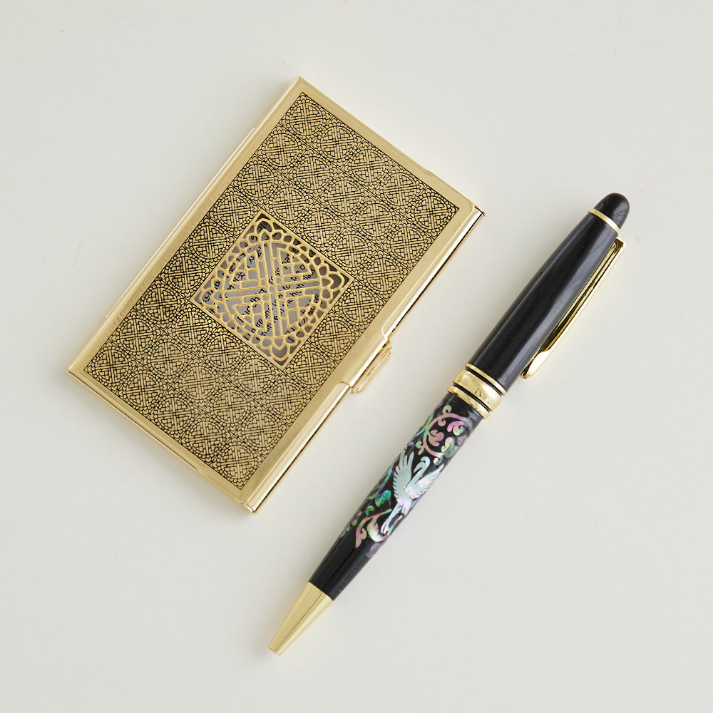 Medium Metal Business Card Case (Gold) - OF0134
