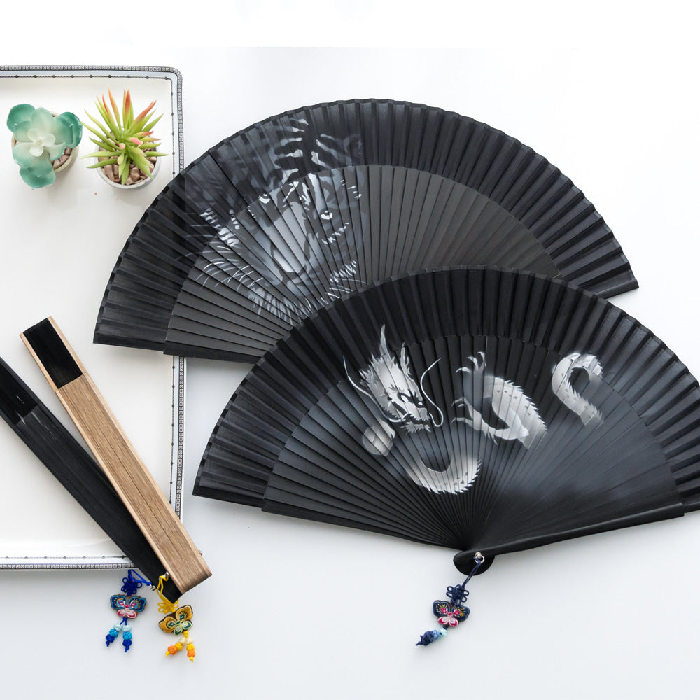 Large Silk & Ramie Hand Fan - FN0001