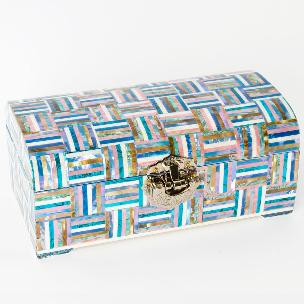 Rainbow 2-Tier Najeonchilgi Mother of Pearl Jewelry Box, 24 cm by Park In-ho