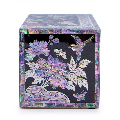 Gold Double Lidded Mother of Pearl Jewelry Box (Medium) - Oh Myung - Ho