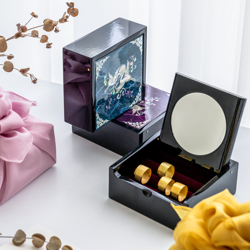 Hanji Mini Ring Storage Mother of Pearl Jewelry Box