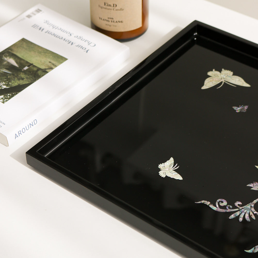 Najeonchilgi Peony of Wealth Mother of Pearl Tray (Large)