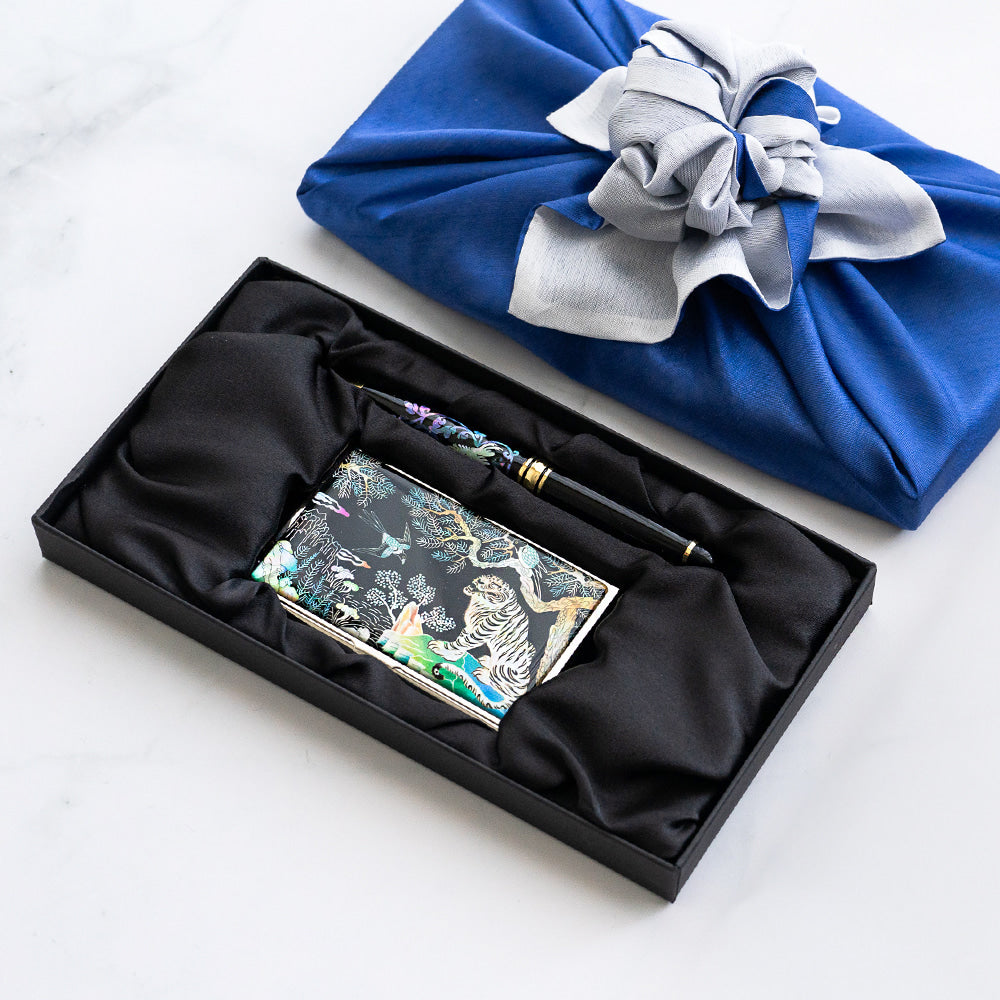 Najeon Chilgi Mother of Pearl Business Card Case Set — Pine & Crane - OF0148