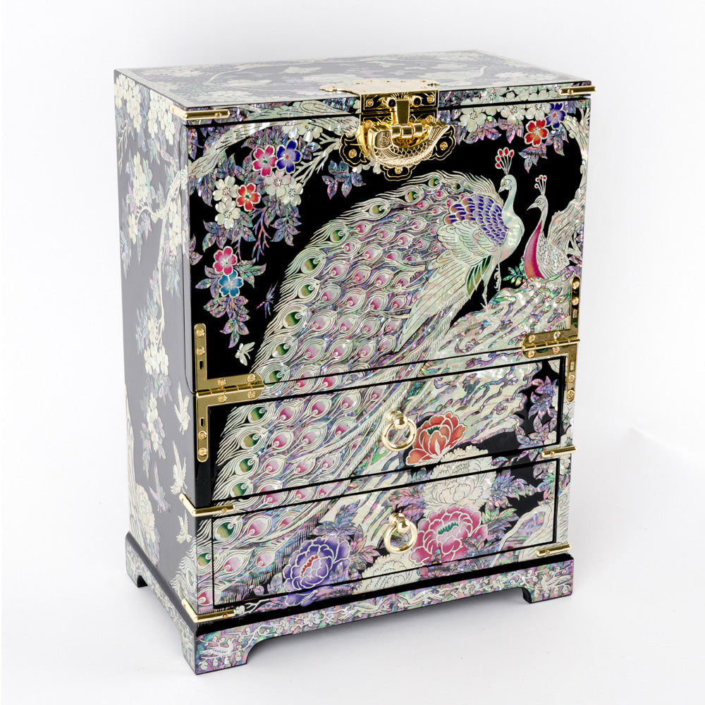 Peacock Bandaji Drawer Najeonchilgi Jewelry Chest, Extra Large by Jang Tae-bok