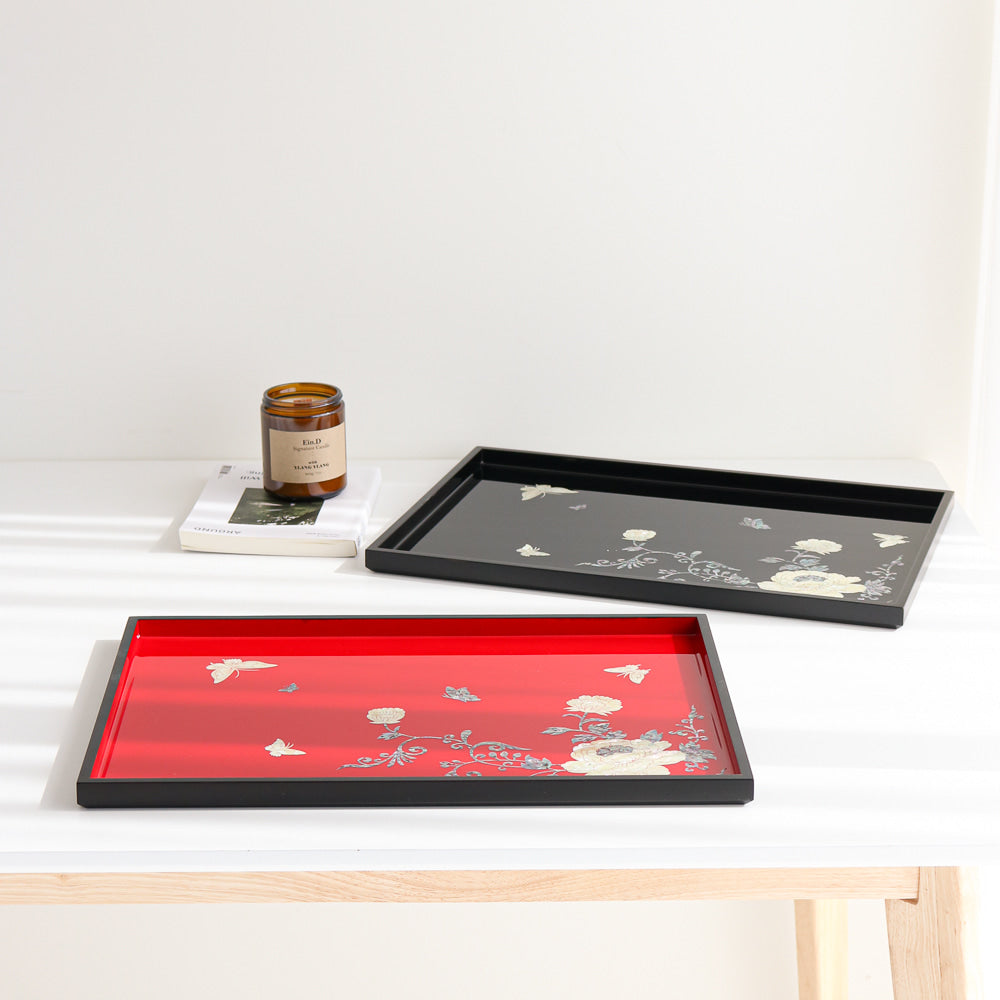 Najeonchilgi Peony of Wealth Mother of Pearl Tray (Large)