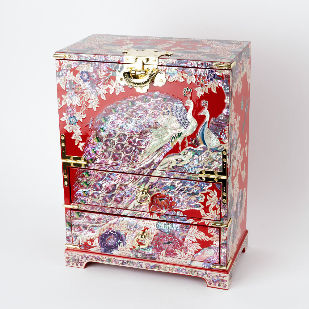 Najeonchilgi Peacock Bandaji Drawer Mother of Pearl Jewelry Chest, Extra Large by Jang Tae-bok — product image