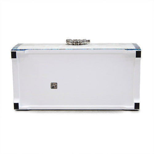 Peony Scholar 3-Drawer Mother of Pearl Jewelry Box (Hanji, Red)