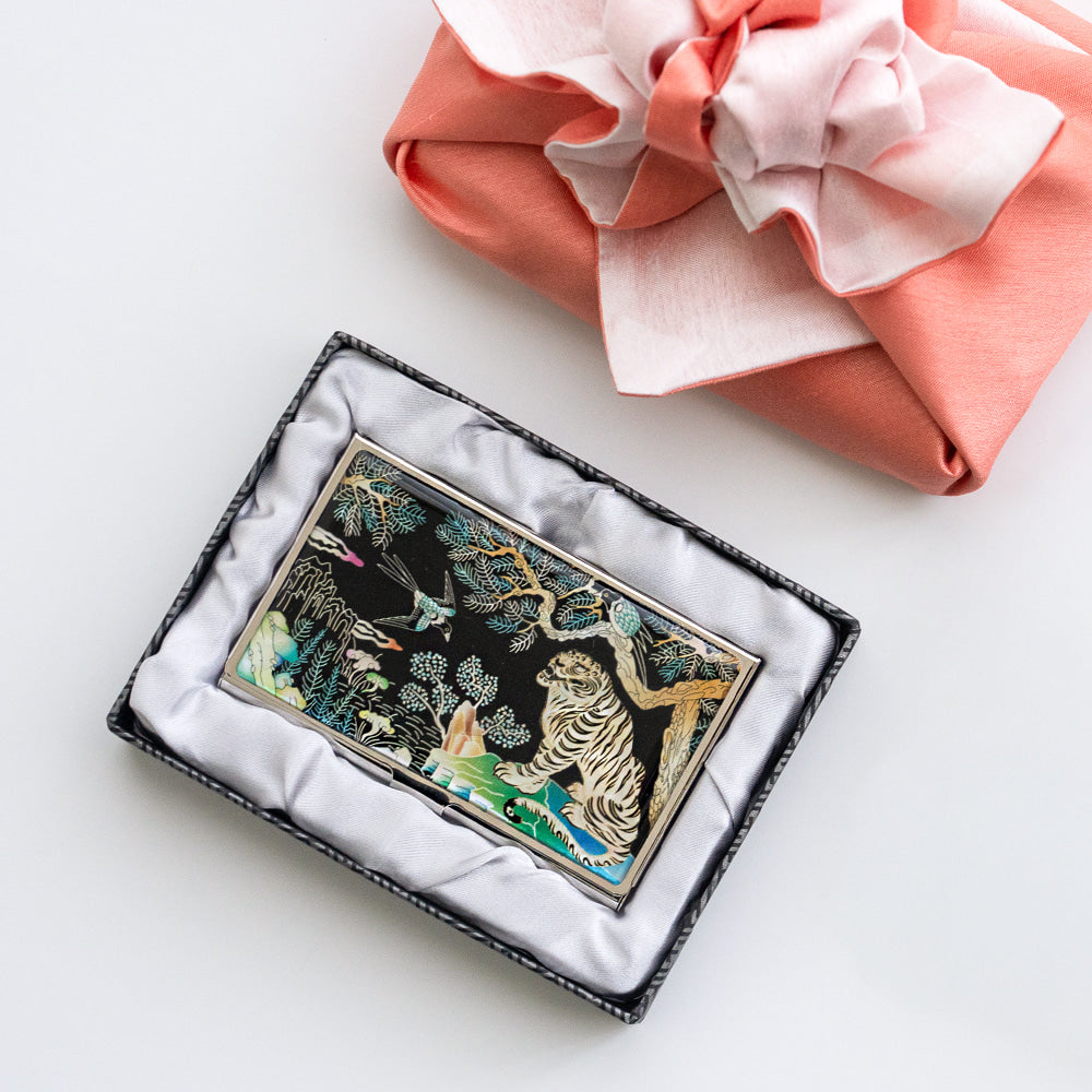 Large Najeon Chilgi Mother of Pearl Business Card Case — Dragon - OF0082