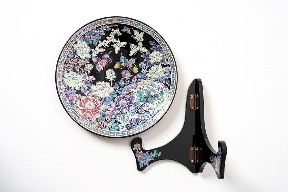 Najeon Chilgi Mother of Pearl Plate & Tray — Peony - DE0058