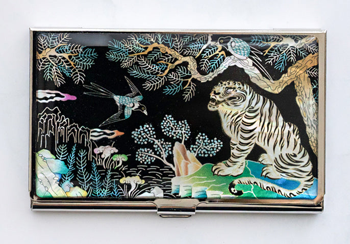 Large Najeon Chilgi Mother of Pearl Business Card Case — Dragon - OF0082