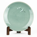 Celadon Plate with Twin Crane Design - Kim Young-su