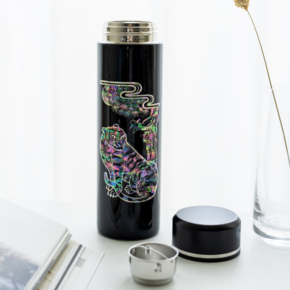 Najeonchilgi SUS316 Stainless Steel Tumbler with Magpie and Tiger, 500 ml