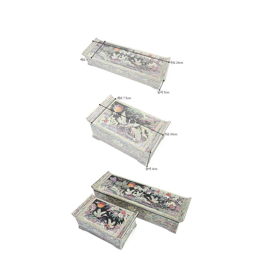 2-Piece Set: Premium Najeon Plum Blossom Seonbi Scholar Scholar's Pen Case Box – product dimensions and size guide [KS-DIM:P0000DOK:ed7ea130140c]