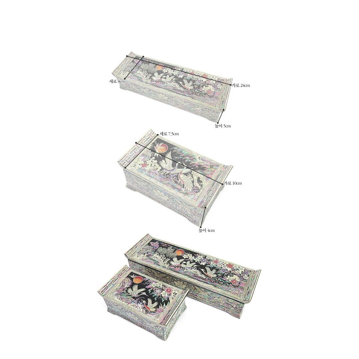 2-Piece Set: Premium Najeon Plum Blossom Seonbi Scholar Scholar's Pen Case Box – product dimensions and size guide [KS-DIM:P0000DOK:ed7ea130140c]