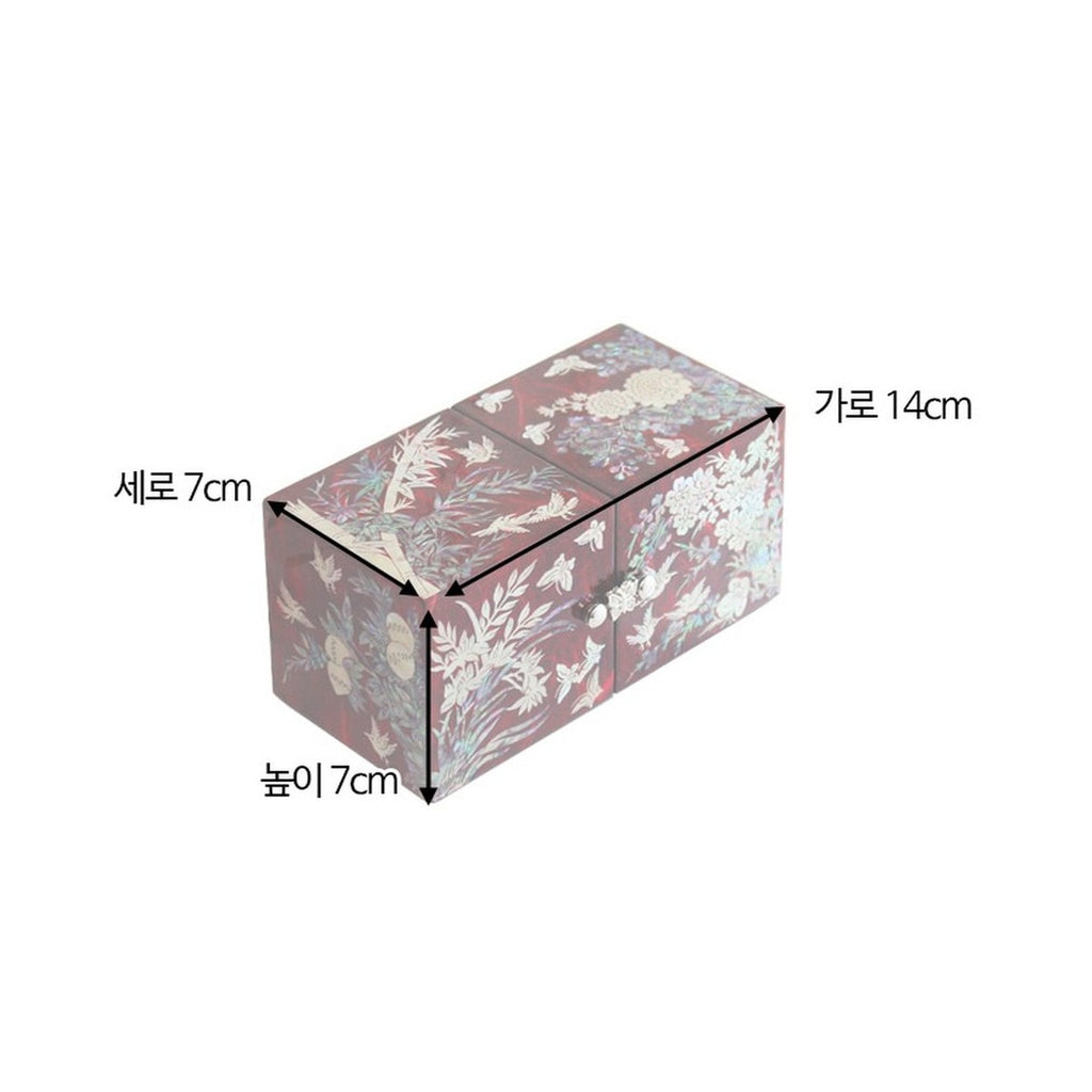 Hanji Mini Mother of Pearl Double Lidded Small (Four Gentlemen) Secret Jewelry Box Jewelry Box – product dimensions and size guide [KS-DIM:P0000QNH:73189103bc25]