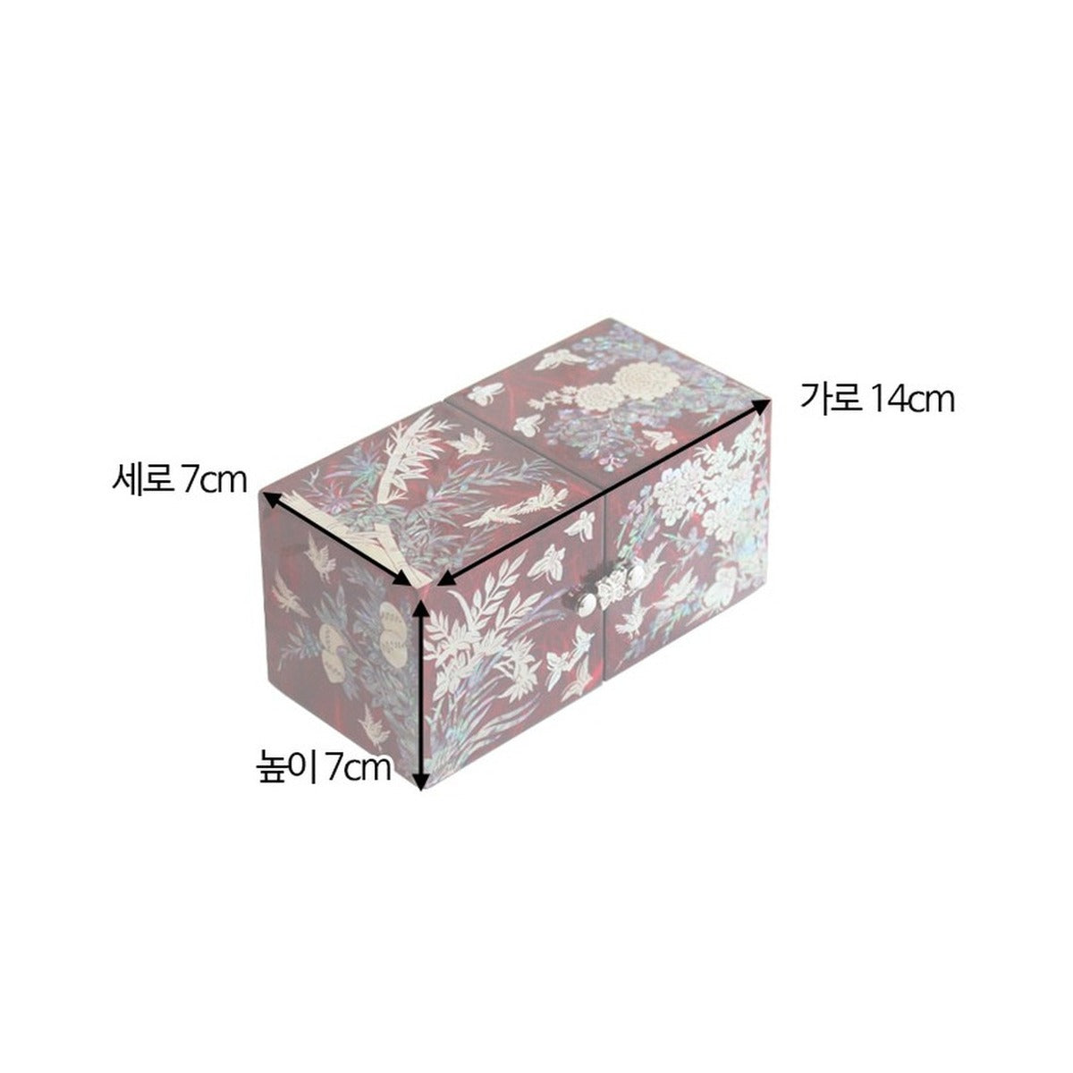 Hanji Mini Mother of Pearl Double Lidded Small (Four Gentlemen) Secret Jewelry Box Jewelry Box – product dimensions and size guide [KS-DIM:P0000QNH:73189103bc25]