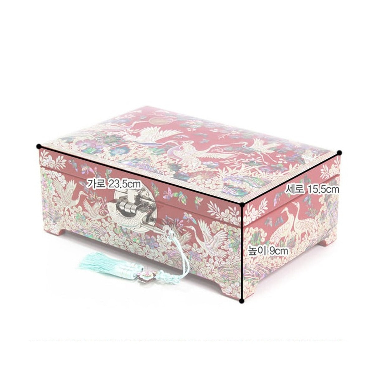 Premium Najeonchilgi Pine & Crane Mother of Pearl Jewelry Box (Red) Jewelry Box Yedan Wedding Gift Box, 24 cm (Master Artisan Jang Tae-bok) – product dimensions and size guide [KS-DIM:P0000RJG:68fd8a00472a]