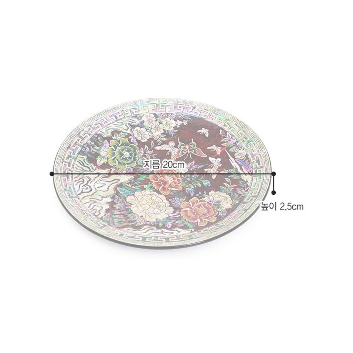 Najeon Peony Flower & Butterfly Hanji Mini Tray (Red) – product dimensions and size guide [KS-DIM:P0000RWG:e2f624a6a719]